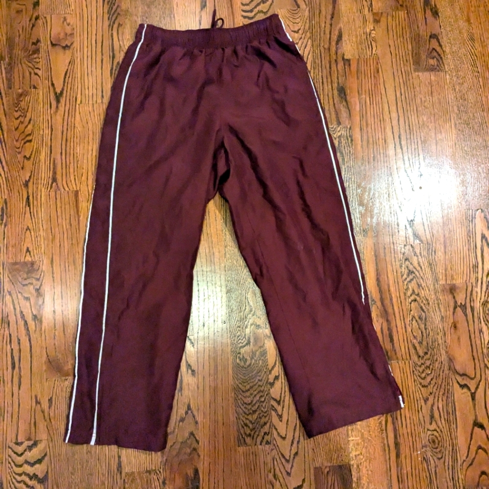 Vintage parachute track pants burgundy